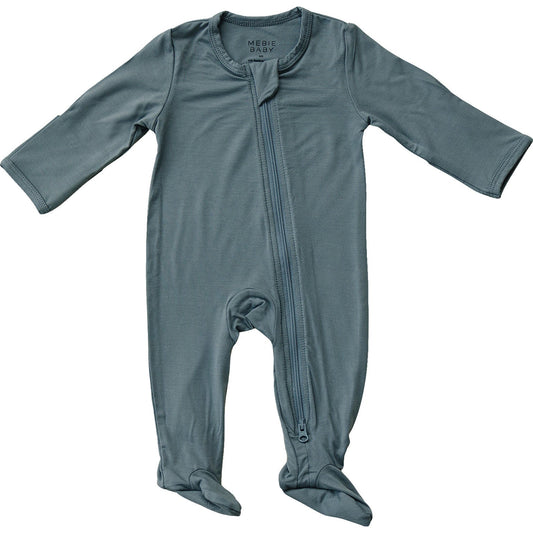 dusty blue bamboo footie