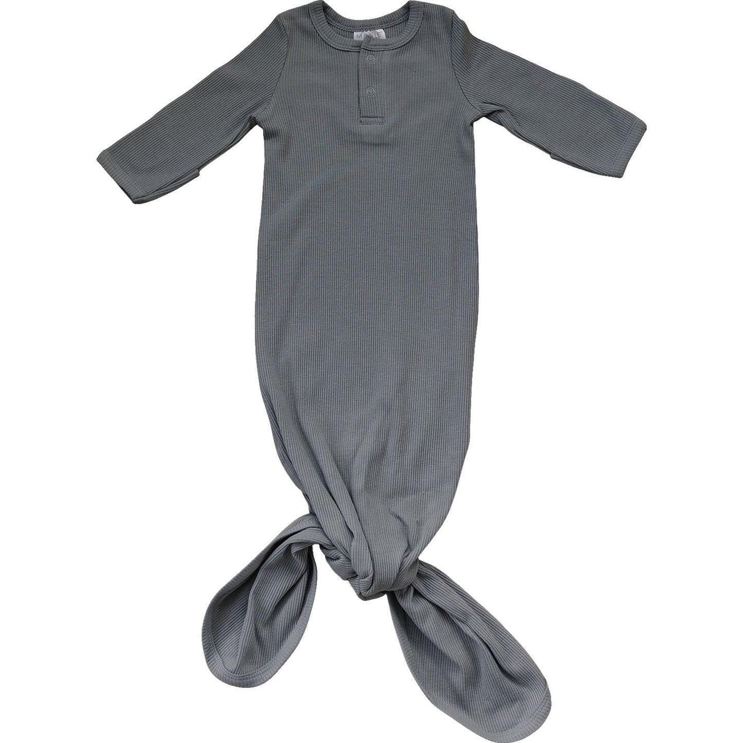 organic cotton ribbed knot gown // grey