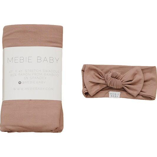 bamboo head wrap + swaddle set // dusty rose