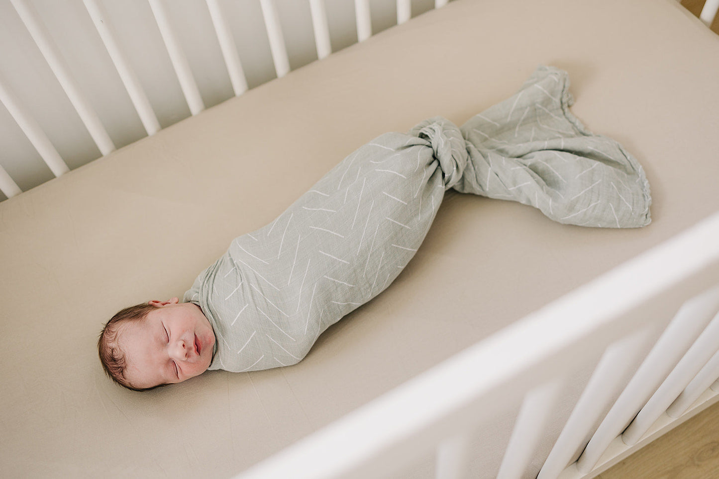 muslin swaddle blanket // neutral sage
