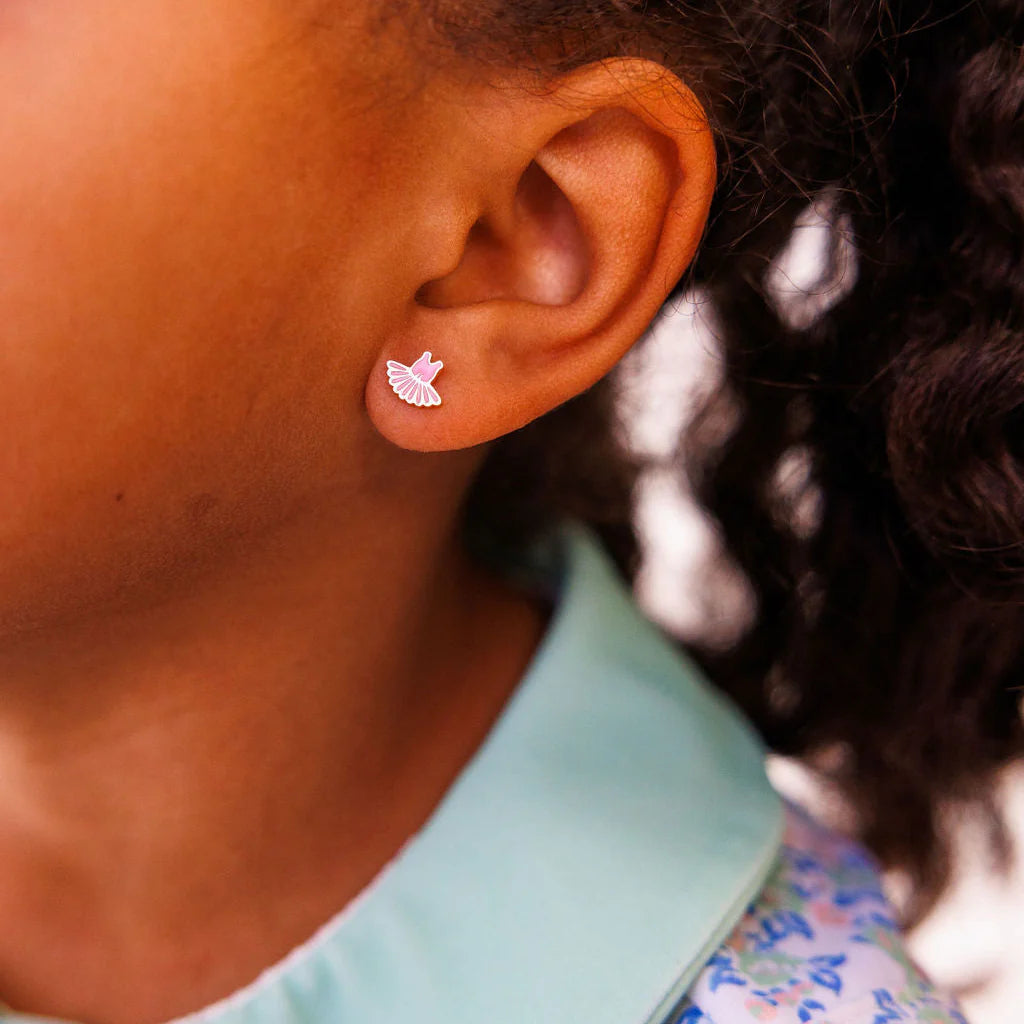 18k gold flat back studs // ballet tutu