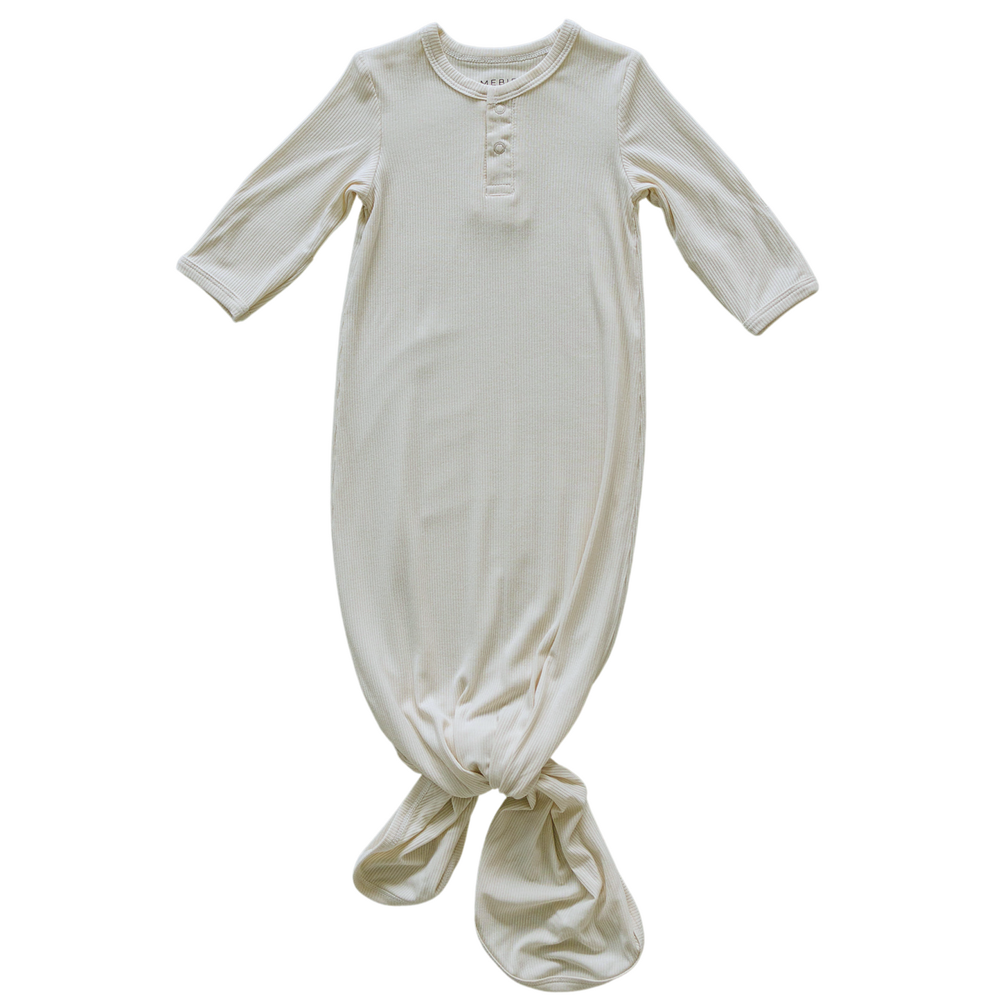 bamboo knot gown // cream ribbed