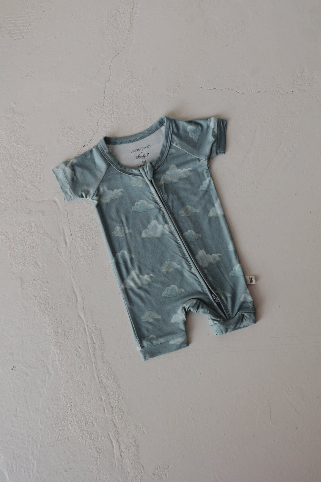 blue cloud bamboo pajamas // SHORTIE