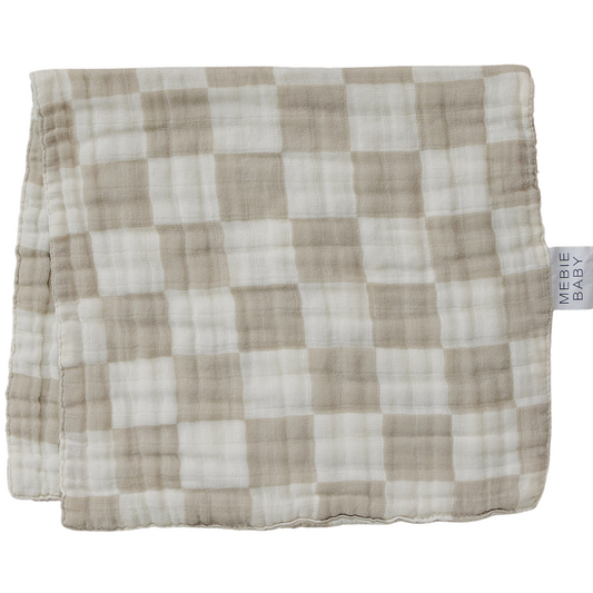 muslin burp cloth // taupe checkered