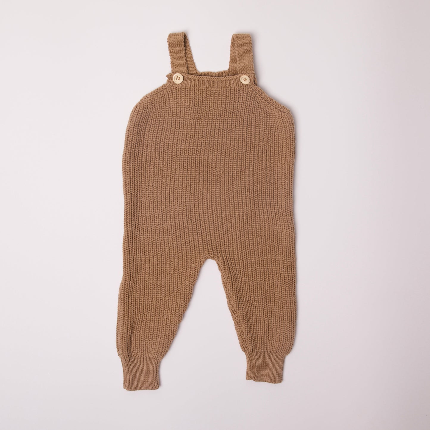 knit overalls // brown