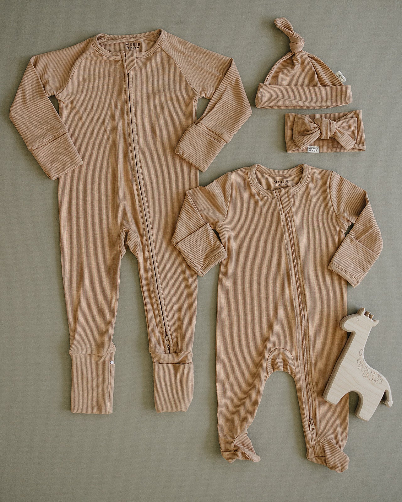 latte ribbed bamboo pajamas // ZIPPY