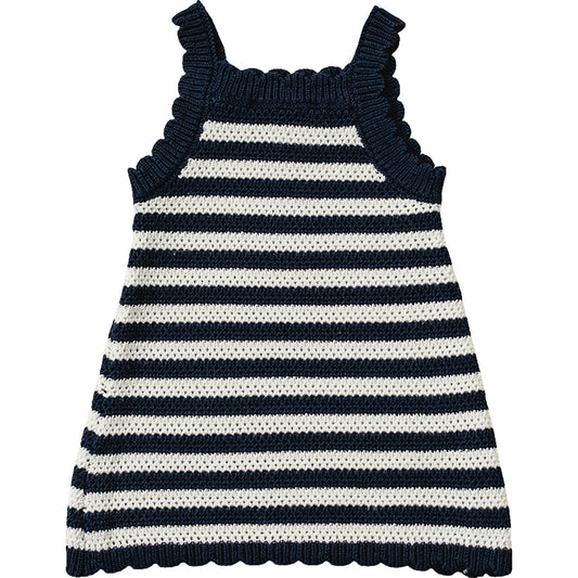 navy stripe knit tank dress