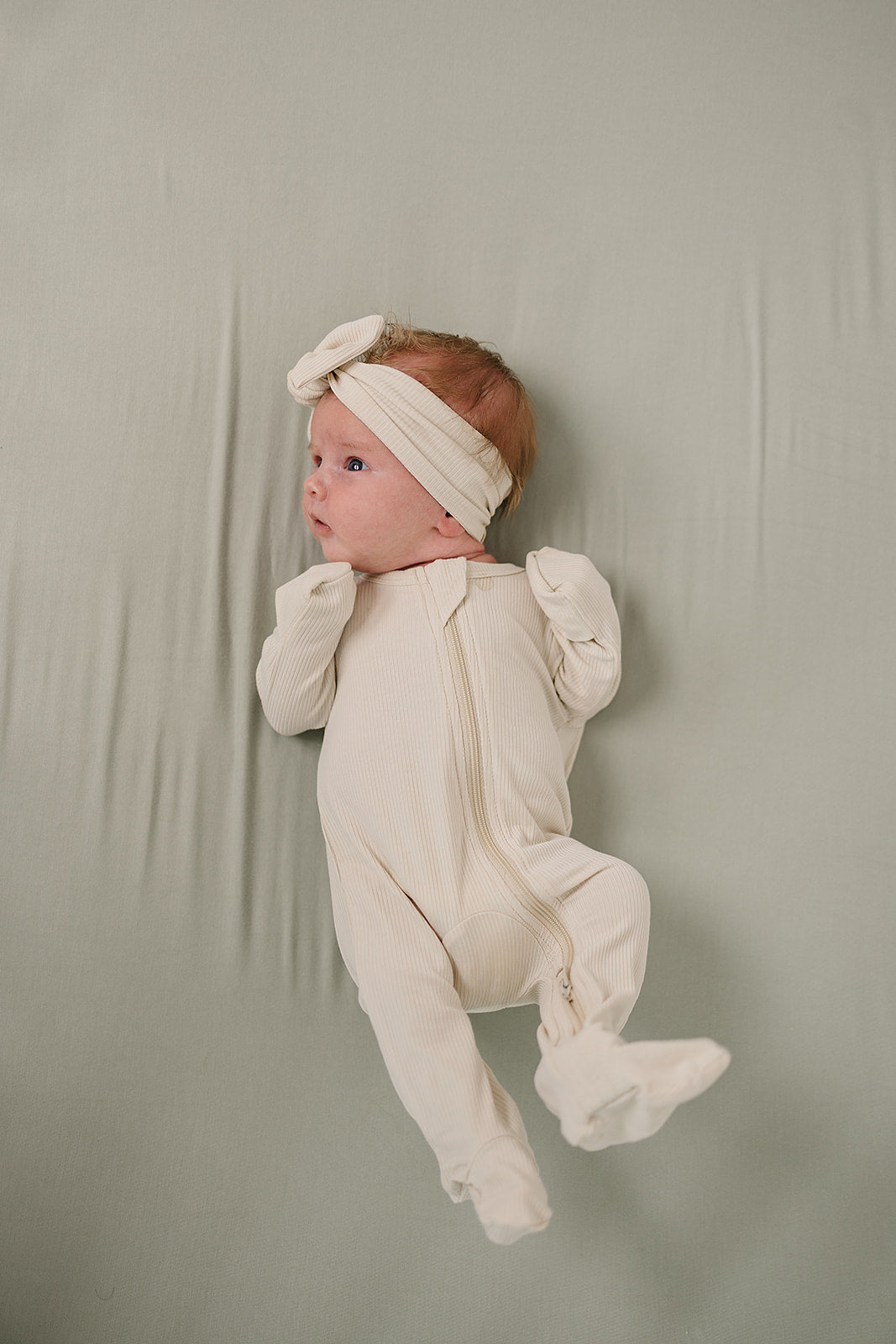 cream ribbed bamboo pajamas // ZIPPY