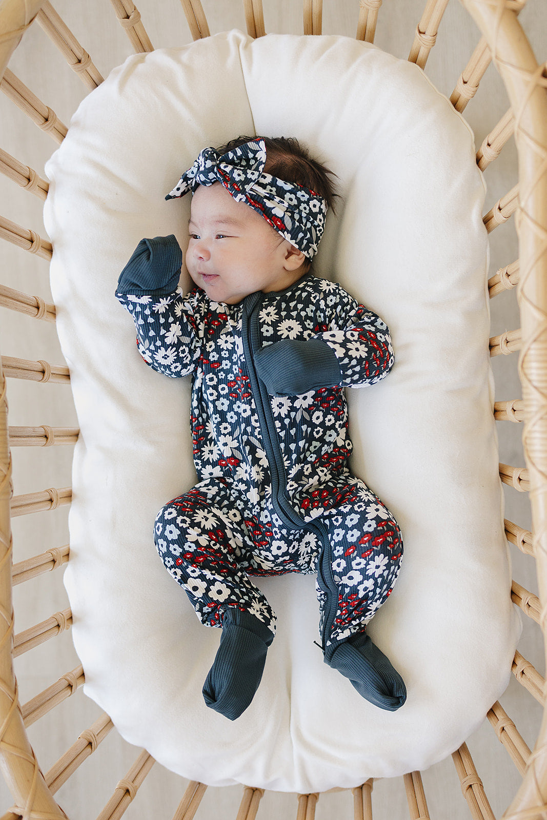 americana floral ribbed bamboo pajamas // ZIPPY