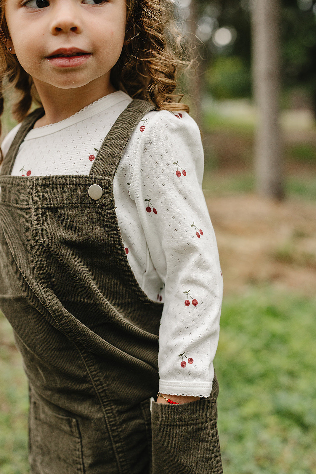 long-sleeve tee // cherry pointelle