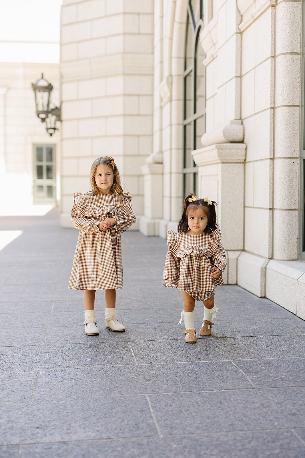 gingham ruffle dress