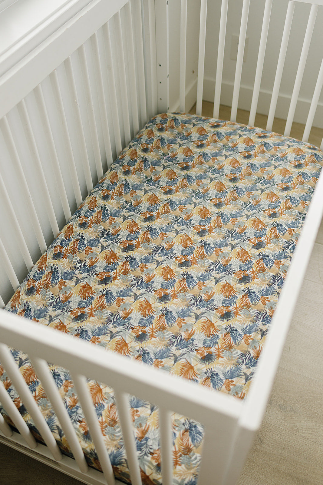 muslin crib sheet // paradise palms
