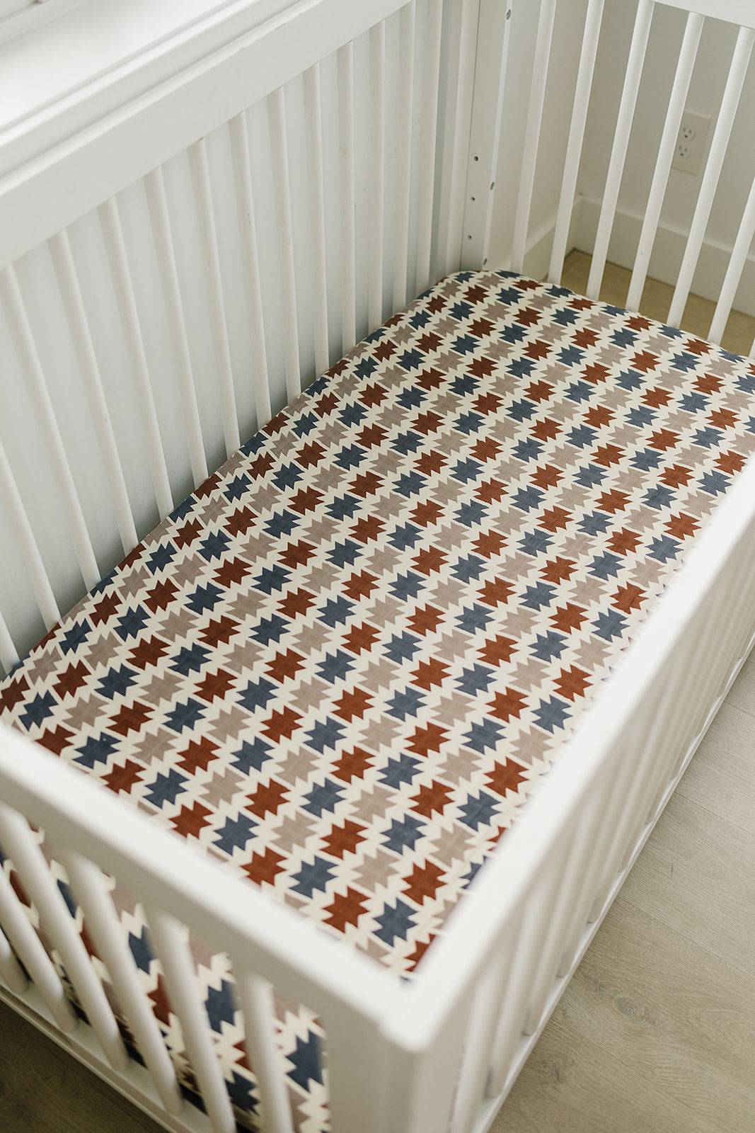 muslin crib sheet // western aztec