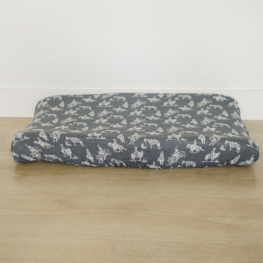 muslin changing pad cover // wild west