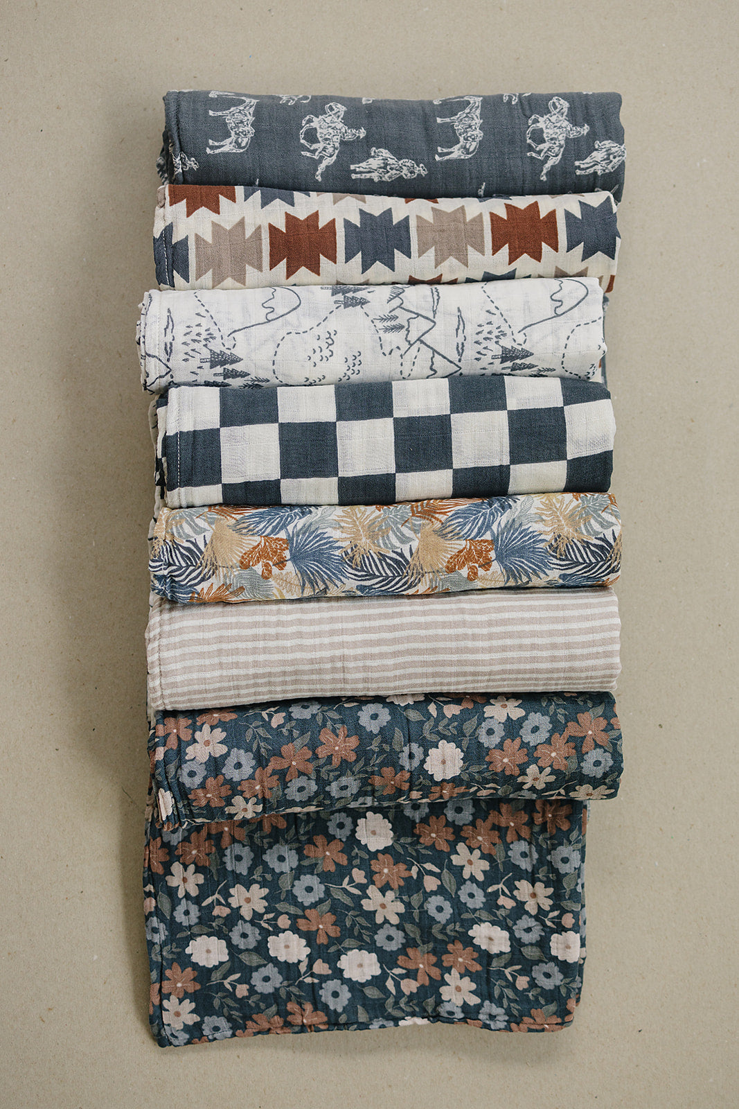 muslin swaddle blanket // taupe stripe