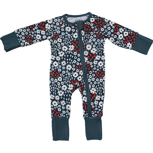americana floral ribbed bamboo pajamas // ZIPPY