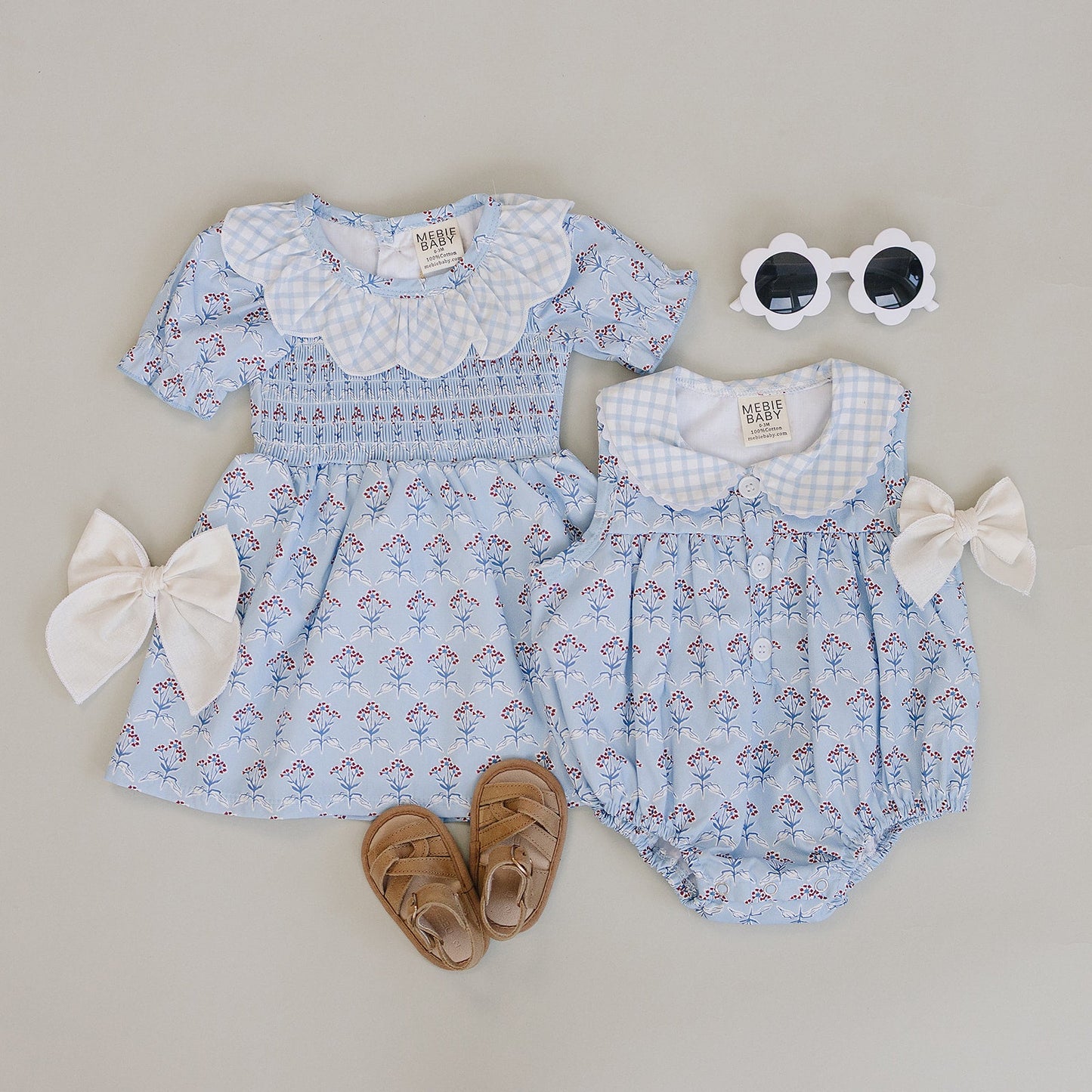 blue meadow bubble romper