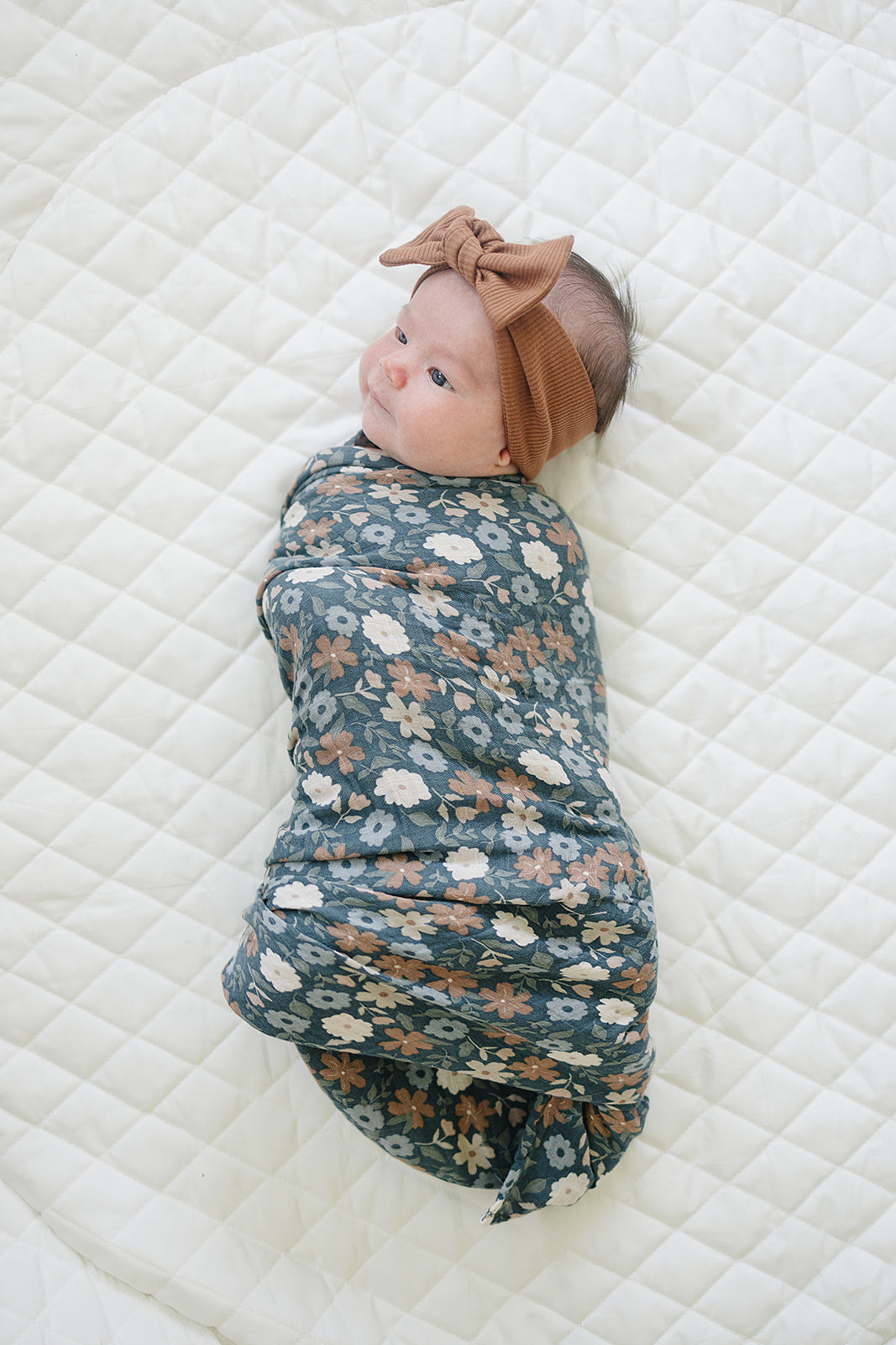 muslin swaddle blanket // midnight floral