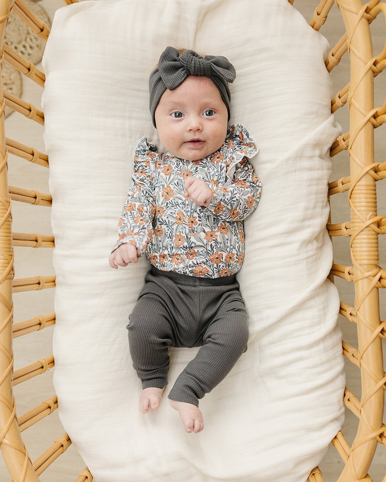ruffle sleeve bamboo bodysuit // dainty meadow