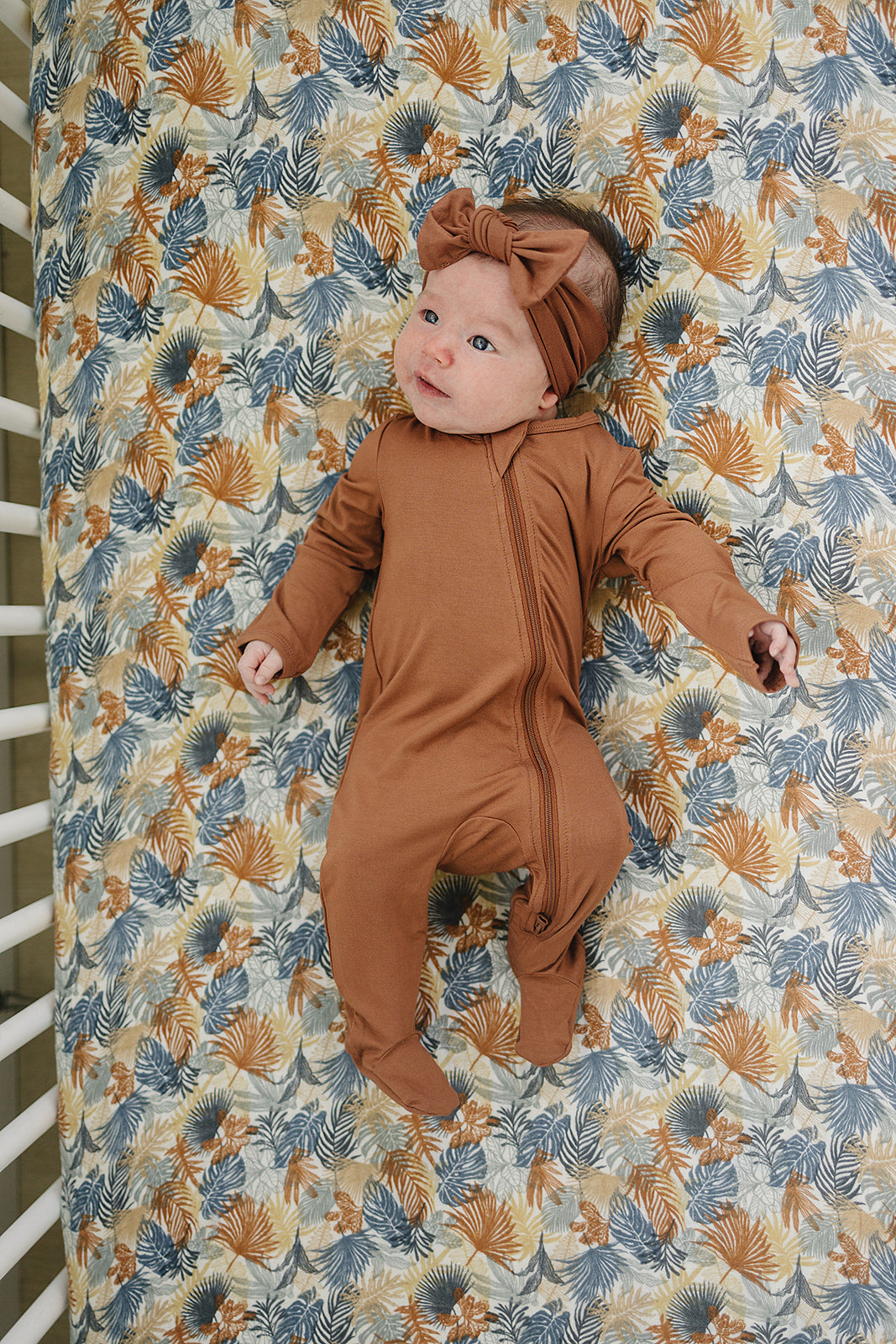 muslin crib sheet // paradise palms