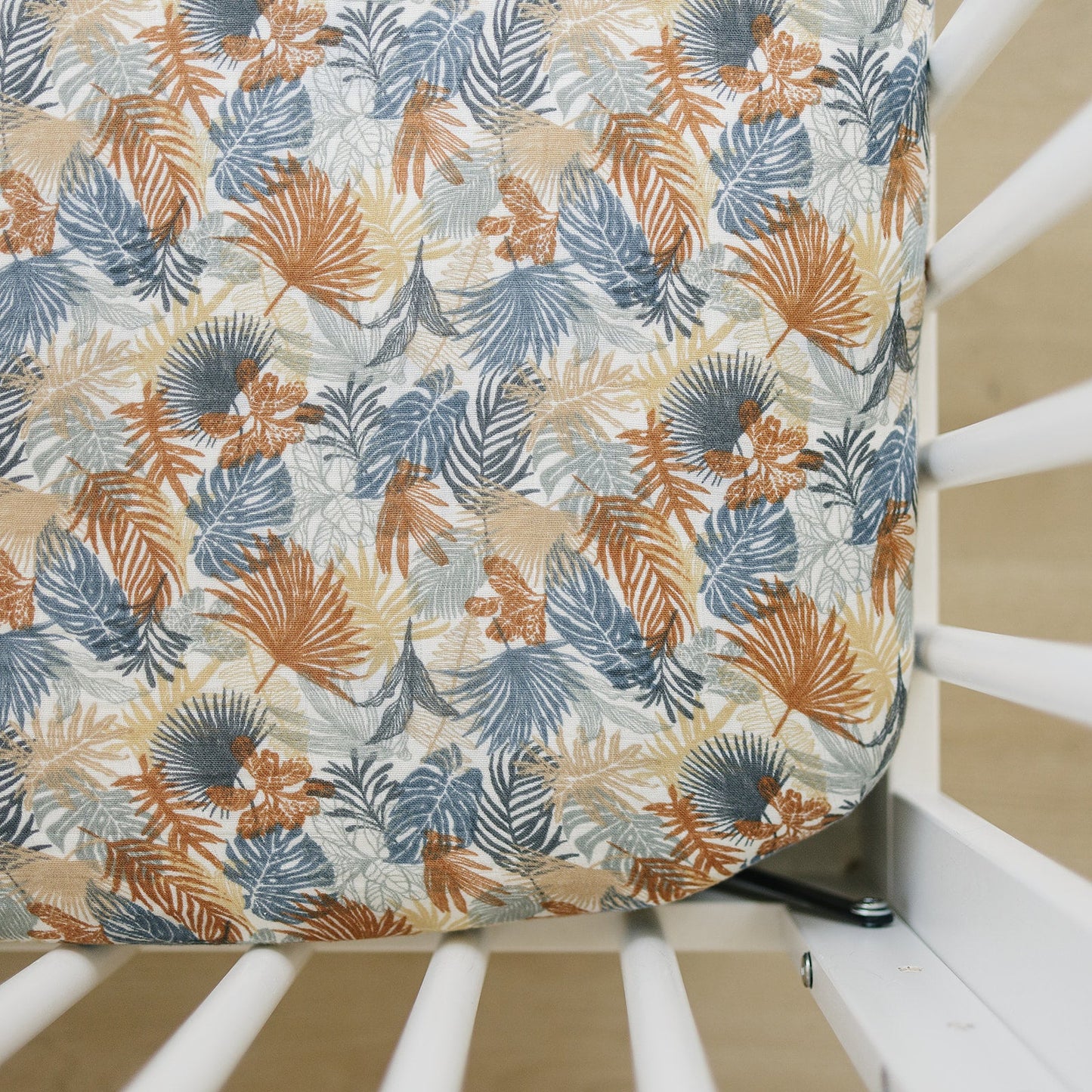 muslin crib sheet // paradise palms