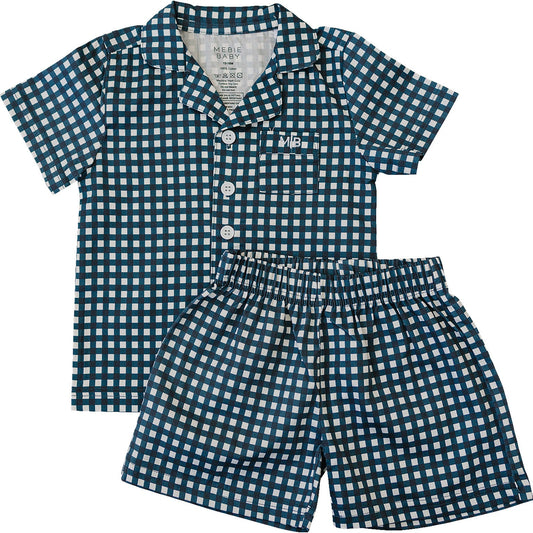 navy gingham short pajama set (comes in mama match)