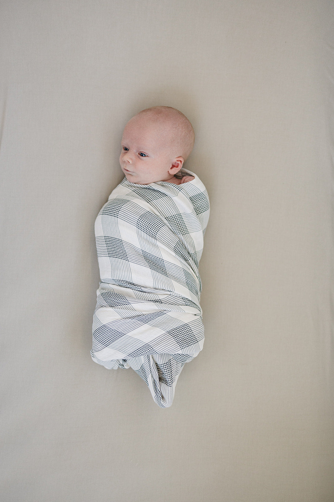 muslin swaddle blanket // coastal plaid