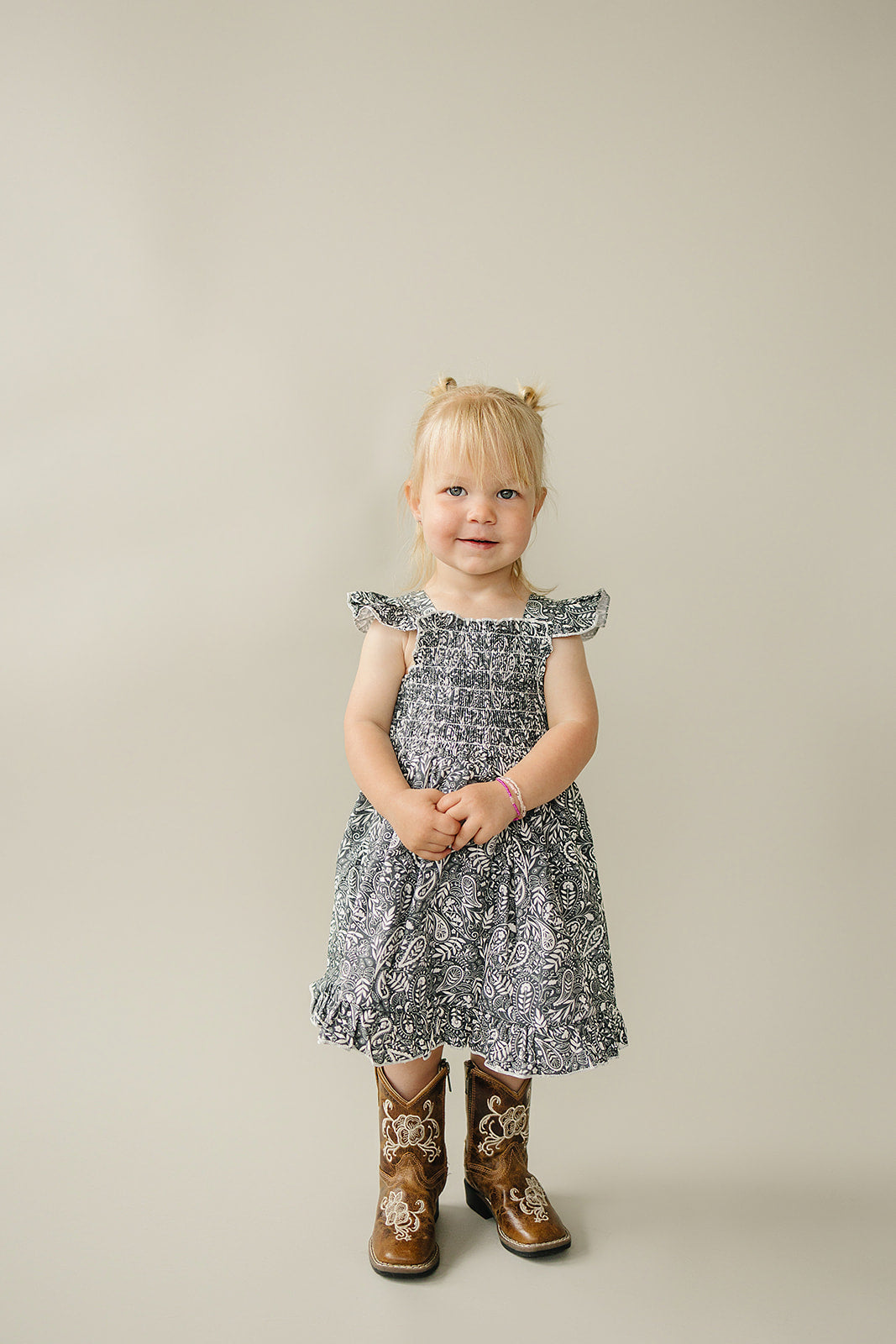 paisley smocked dress