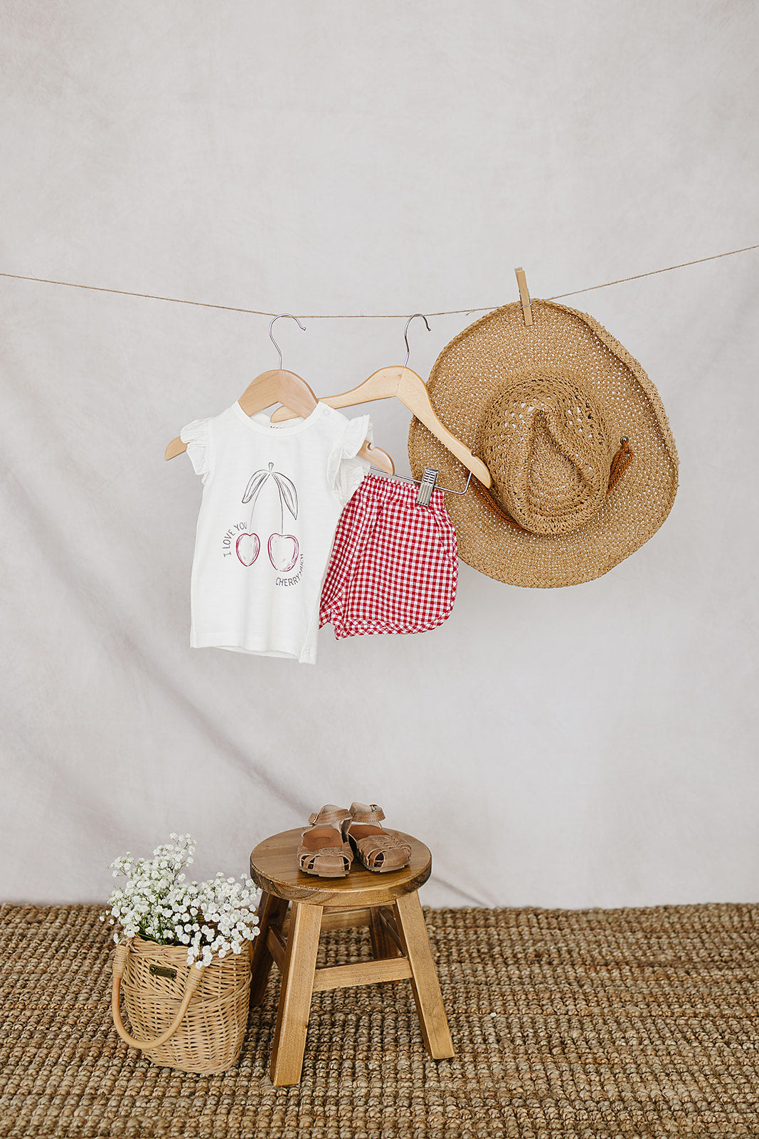 cherry ruffle tee