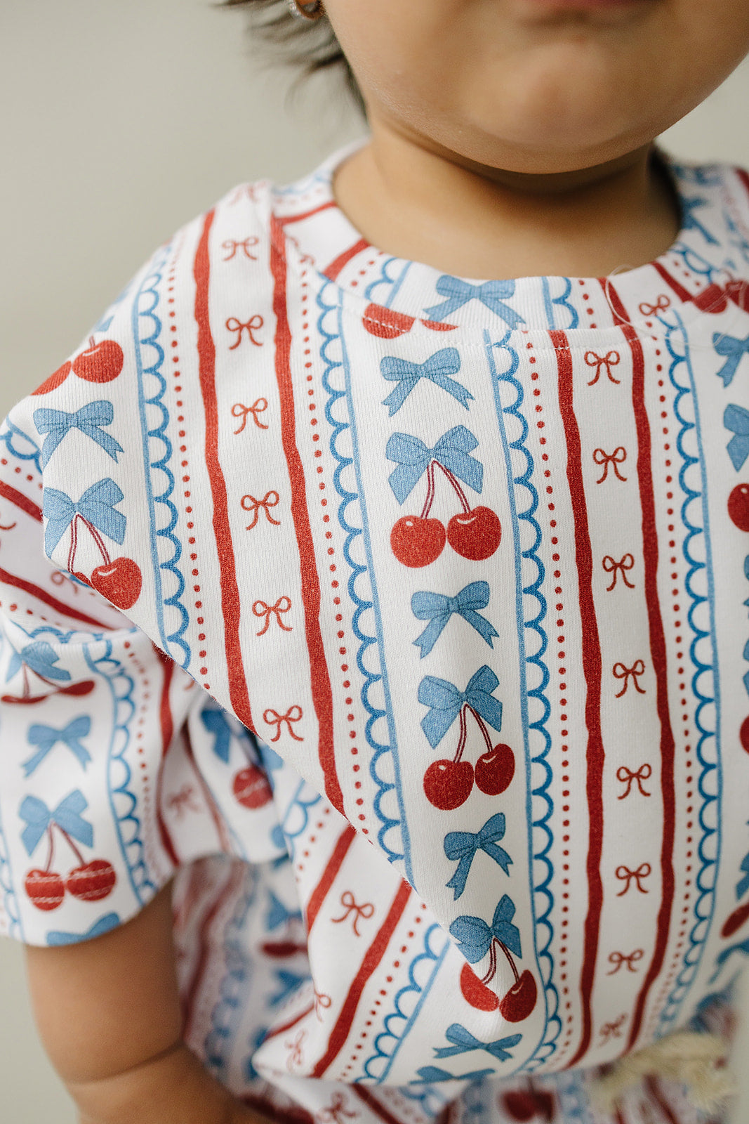 shorts set // cherry bow stripes (sizing up to 8/9y)