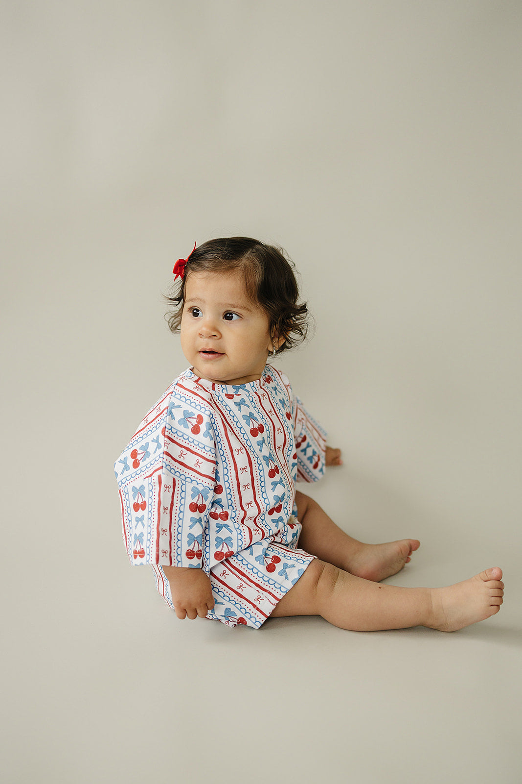 shorts set // cherry bow stripes (sizing up to 8/9y)