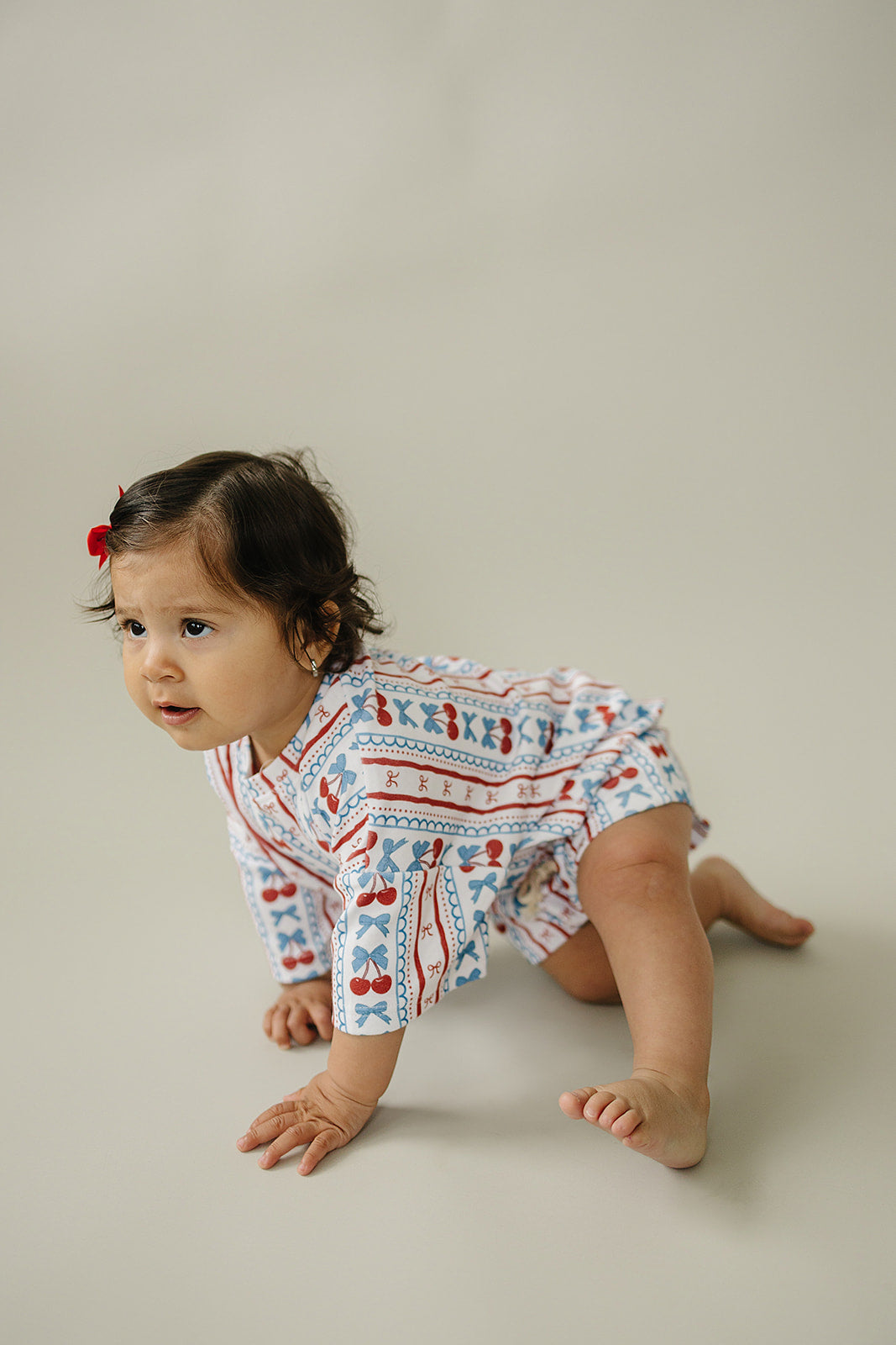 shorts set // cherry bow stripes (sizing up to 8/9y)
