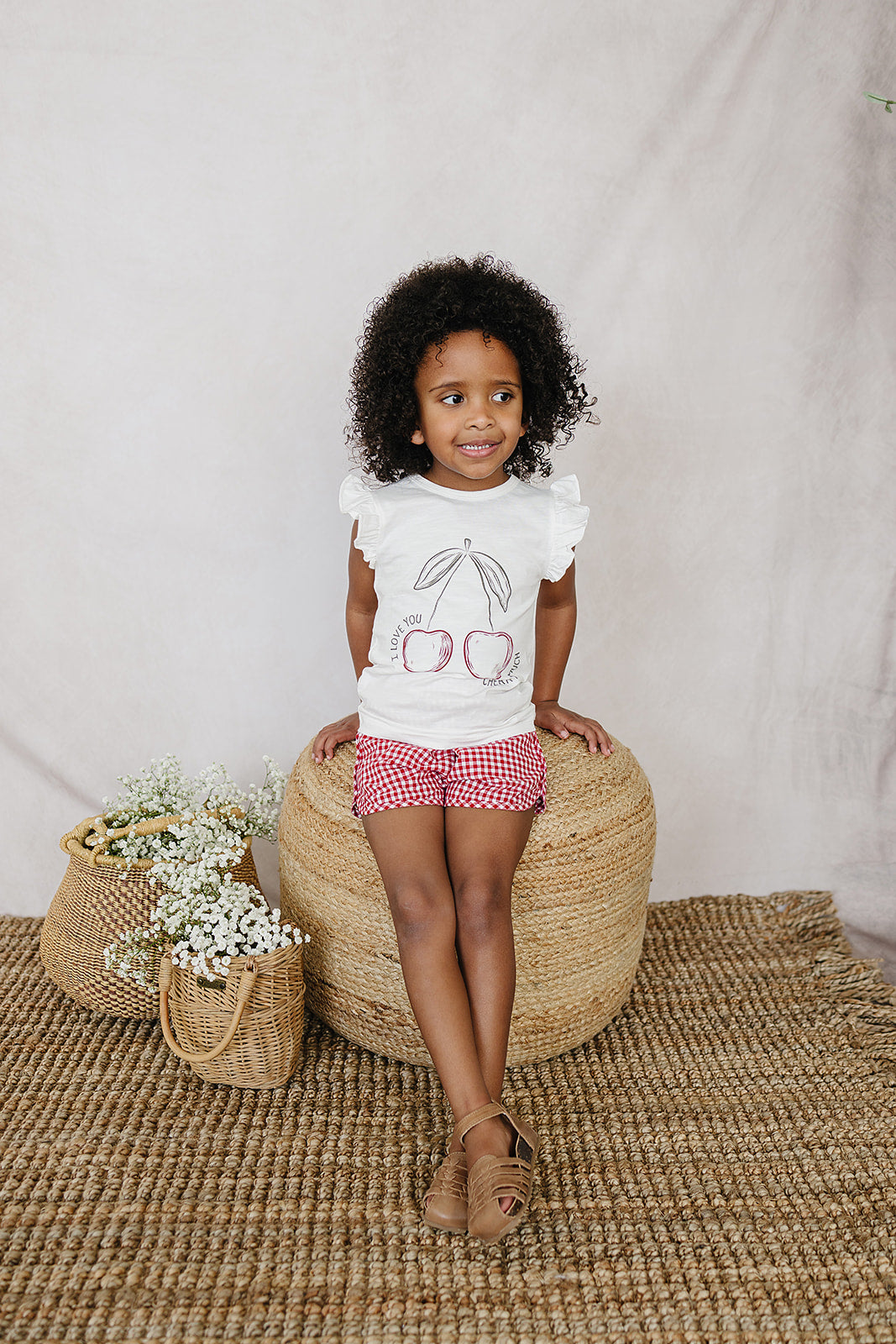 cherry ruffle tee