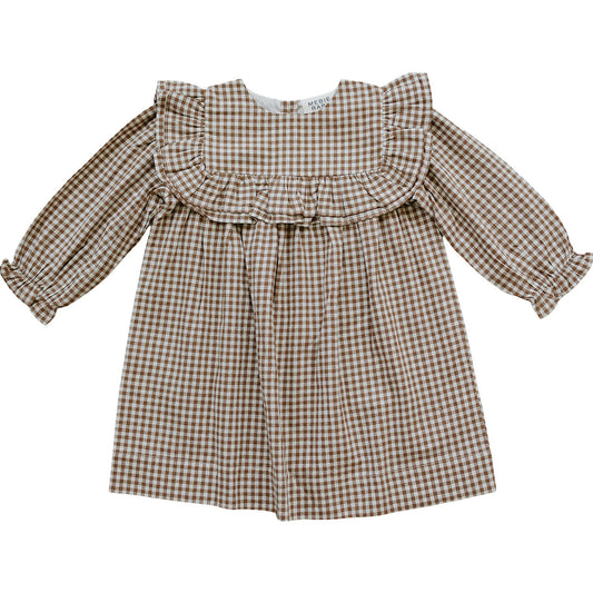 gingham ruffle dress