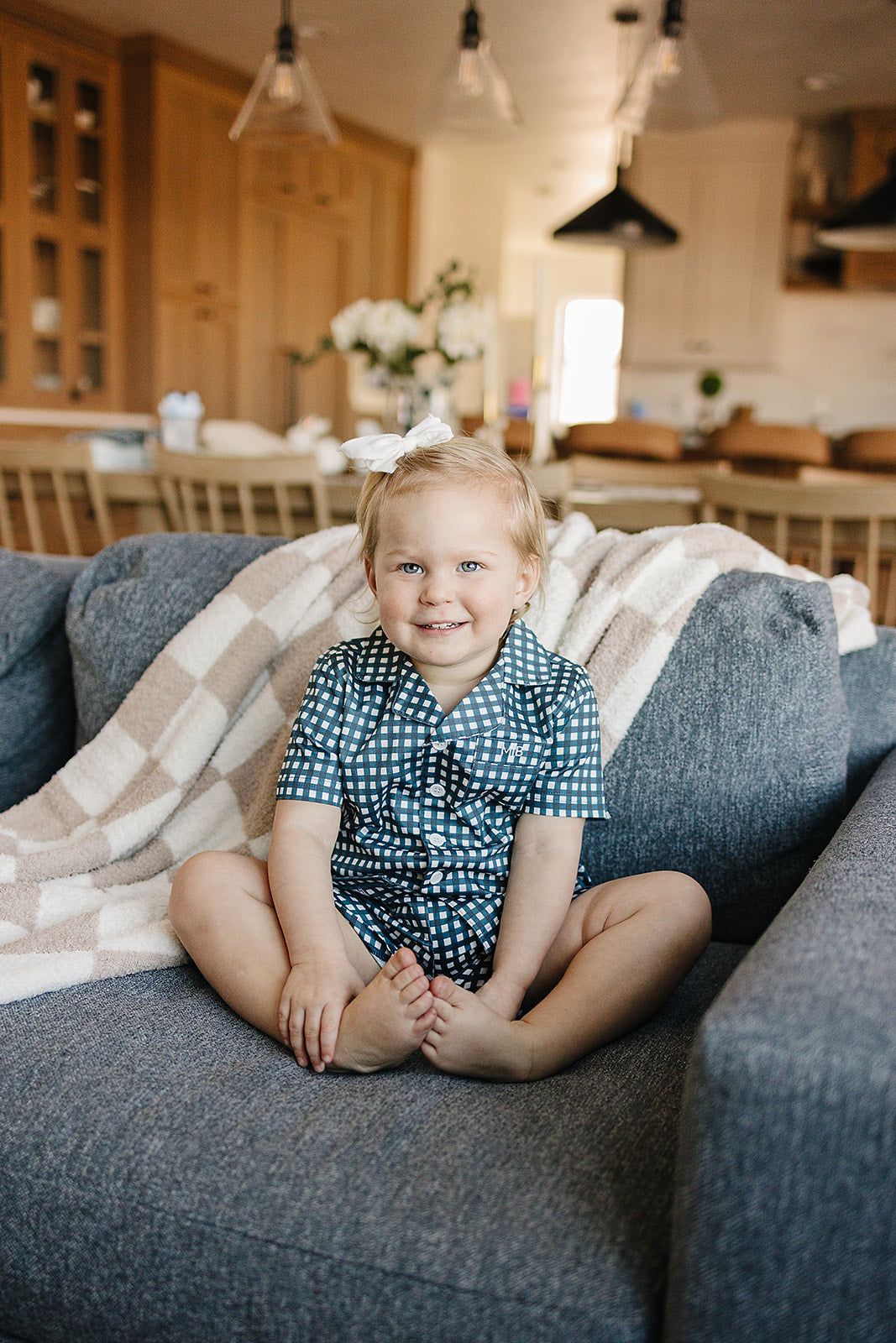 navy gingham short pajama set (comes in mama match)