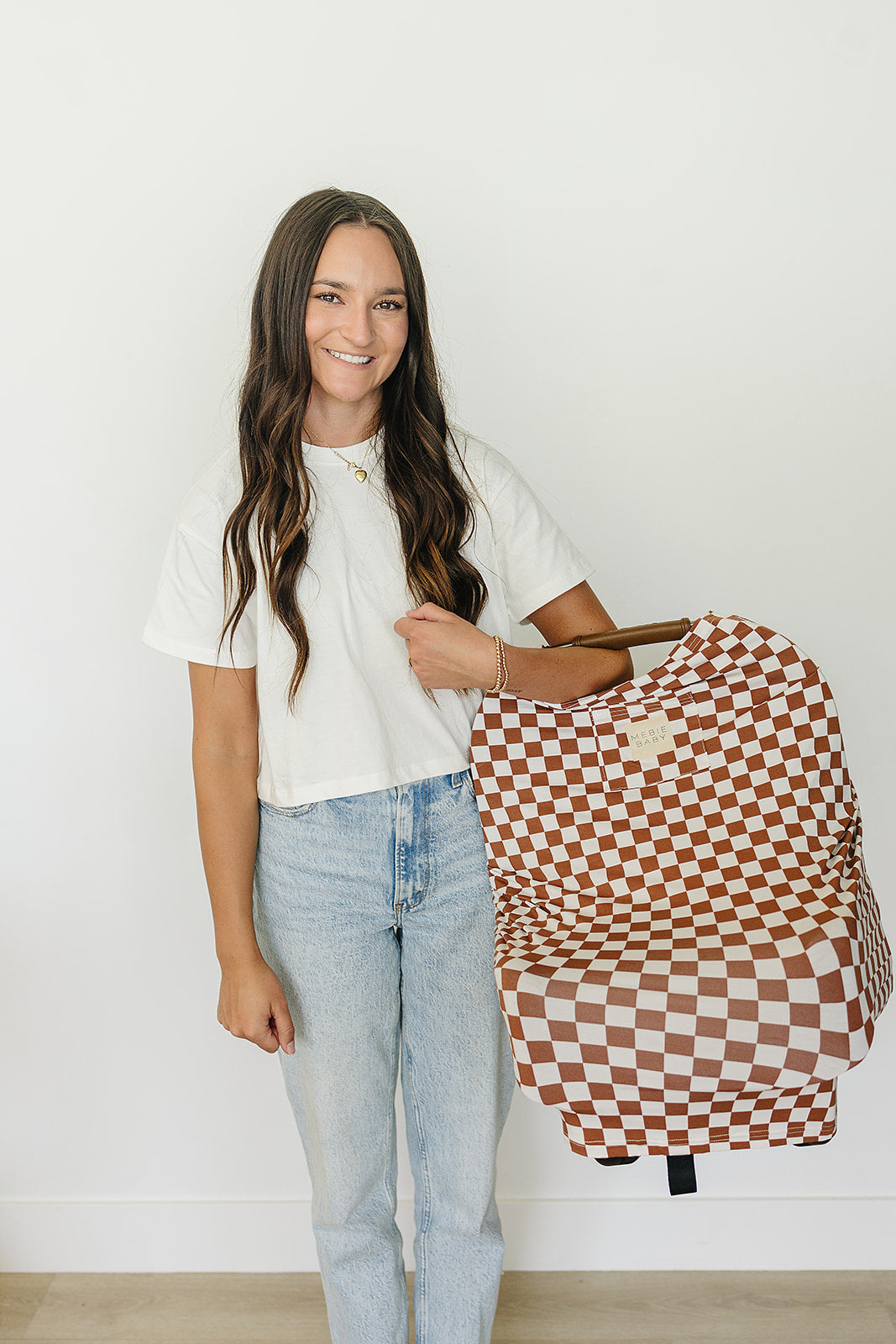 bamboo multi-use cover // rust checkered