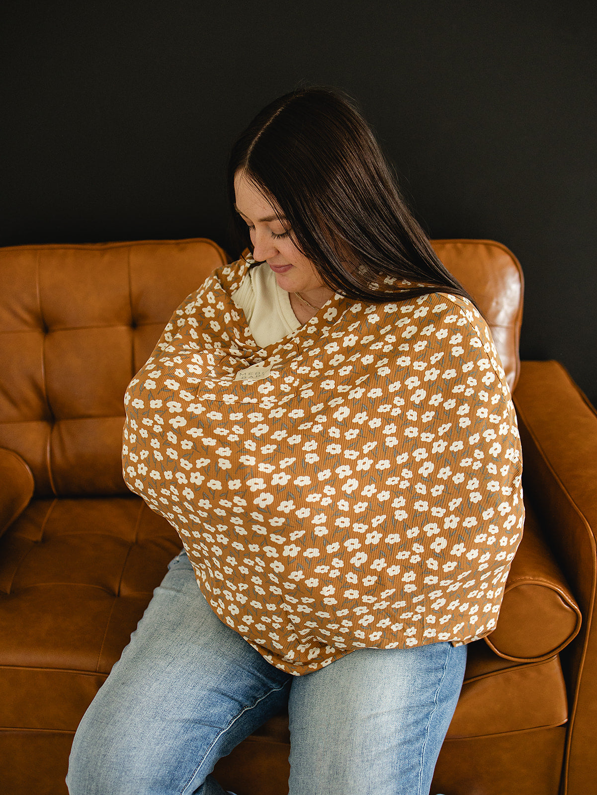 bamboo multi-use cover // mustard floral