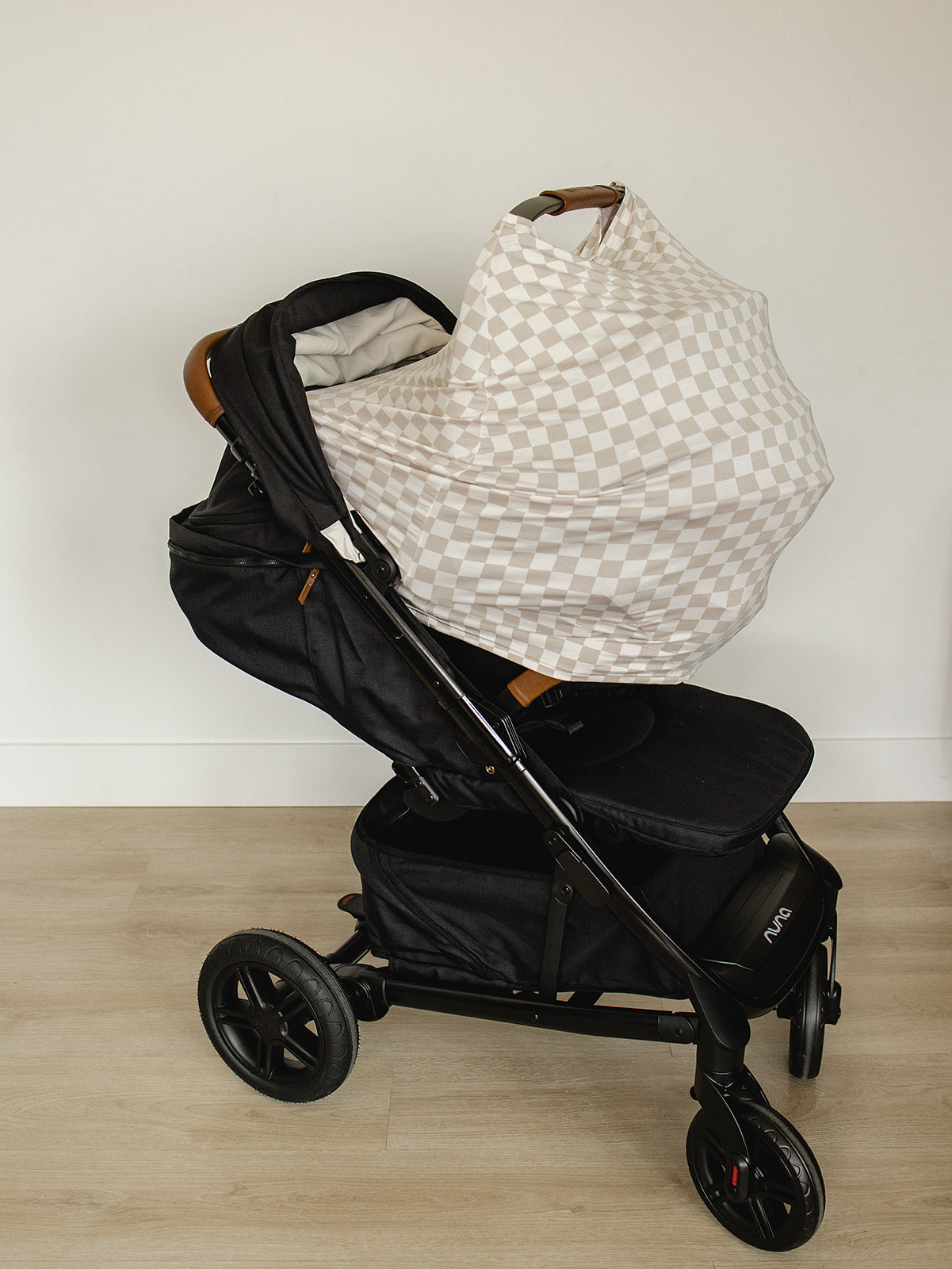 bamboo multi-use cover // taupe checkered