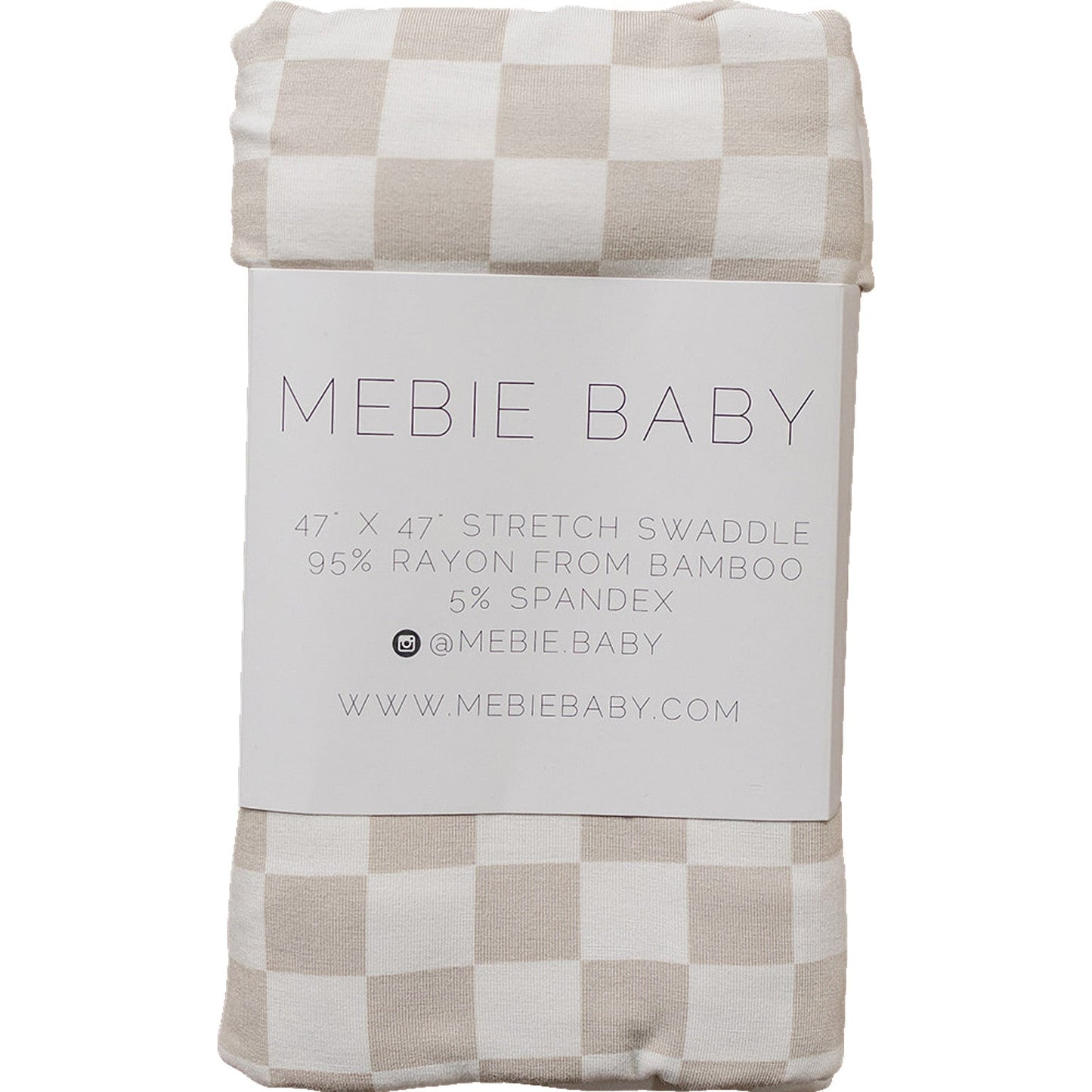 bamboo stretch swaddle // taupe checkered