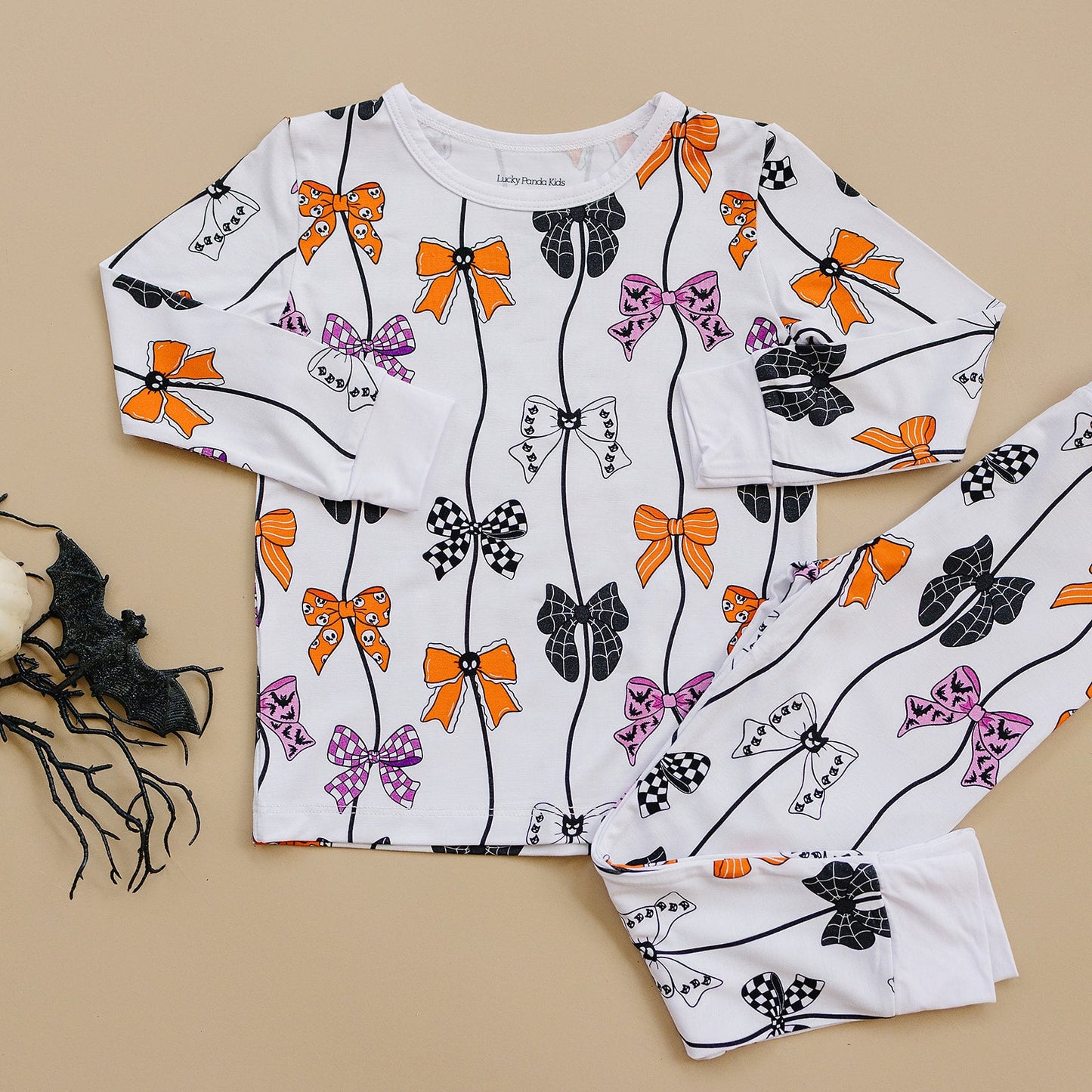 spooky bows bamboo pajamas // LONG-SLEEVE TWO-PIECE SET