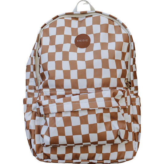 rust wavy checkered large backpack