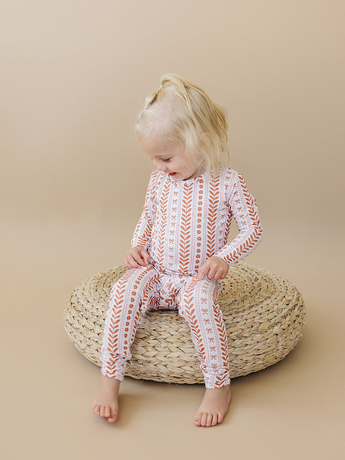 boho daisy bamboo pajamas // LONG-SLEEVE TWO-PIECE SET