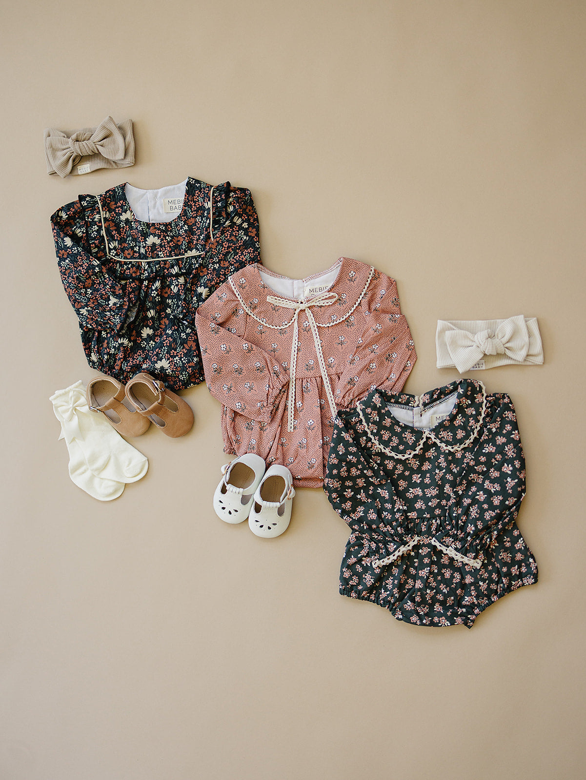 olive bloom bubble romper