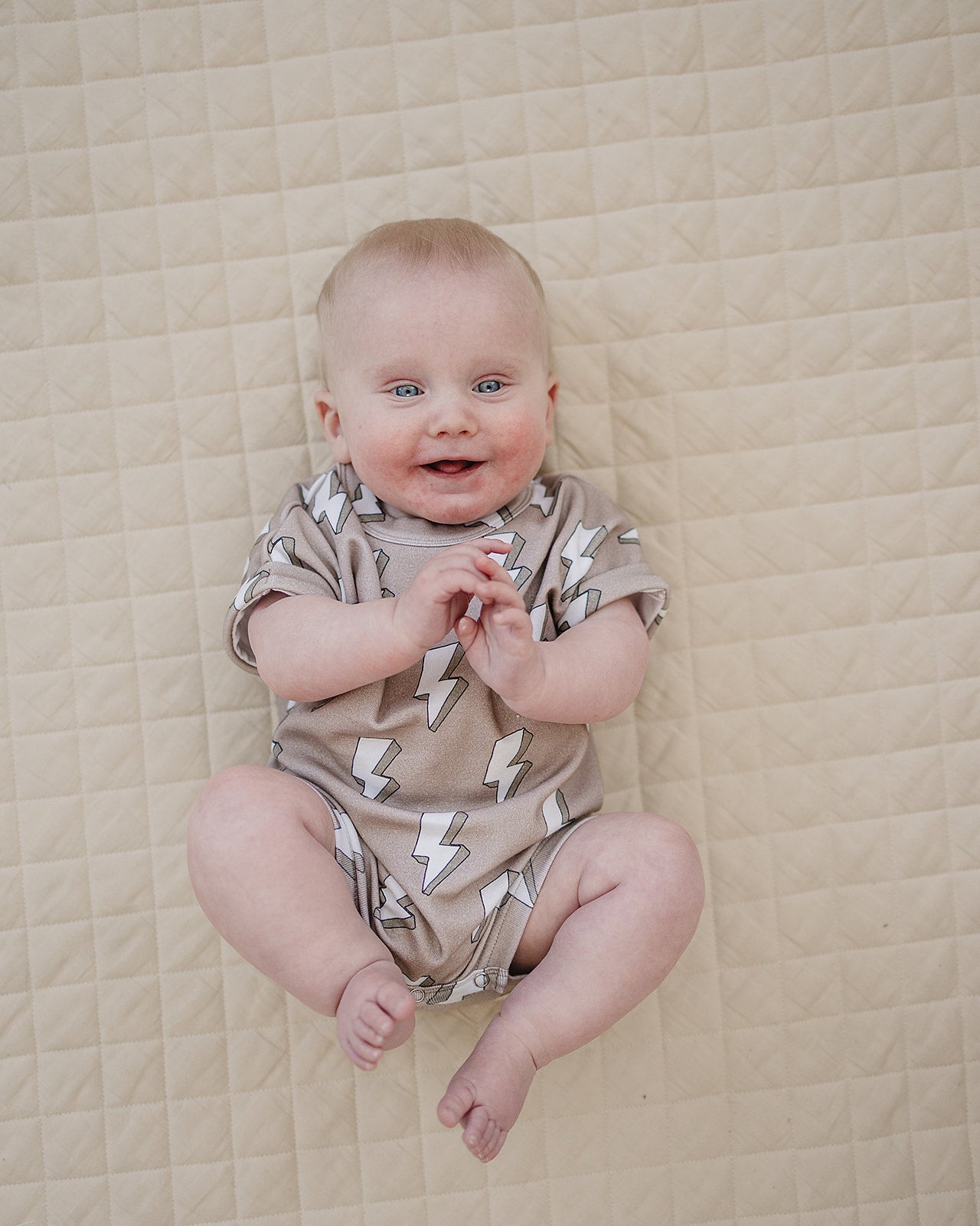 cotton romper // electric beige
