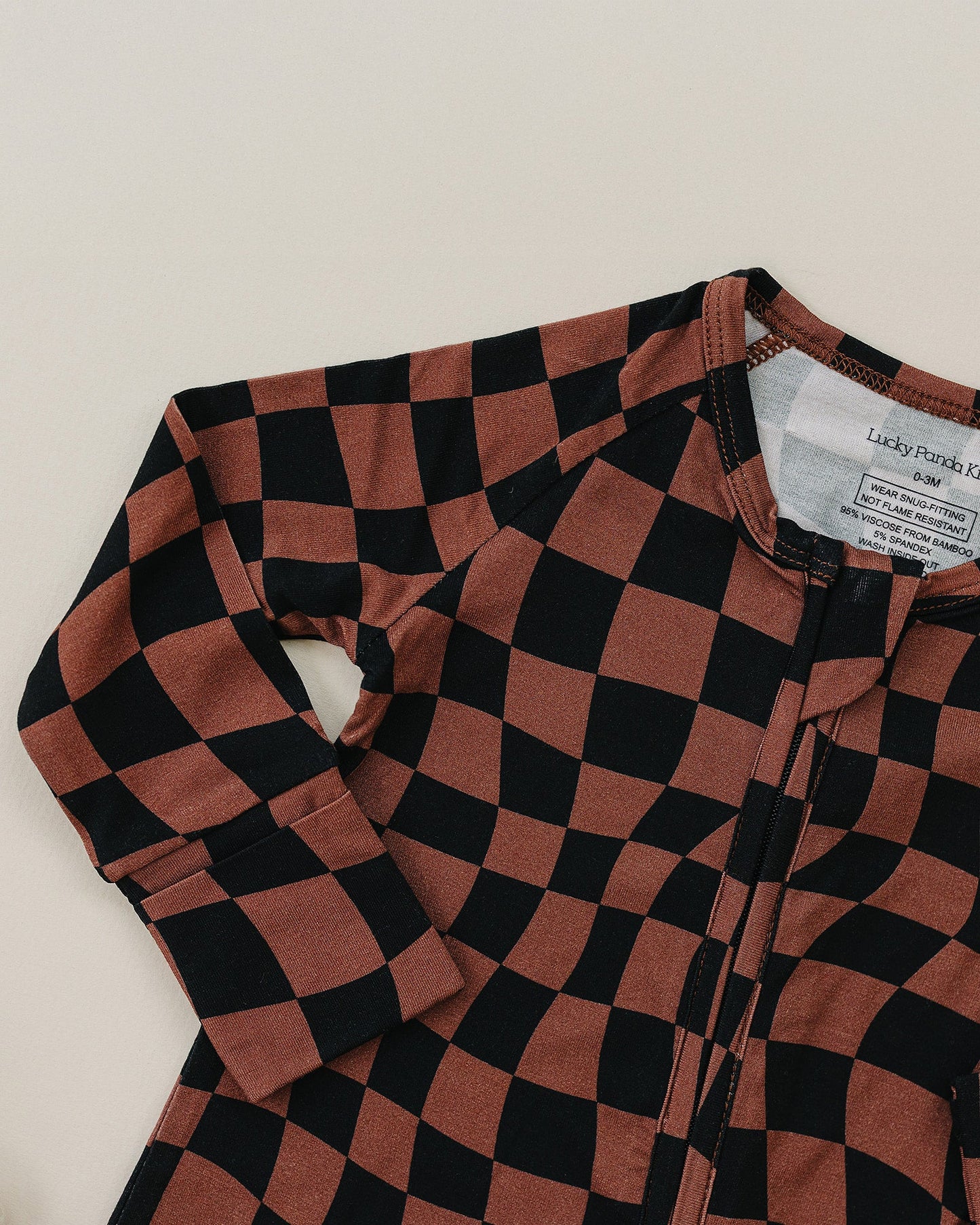 chocolate wavy checkered bamboo pajamas // ZIPPY