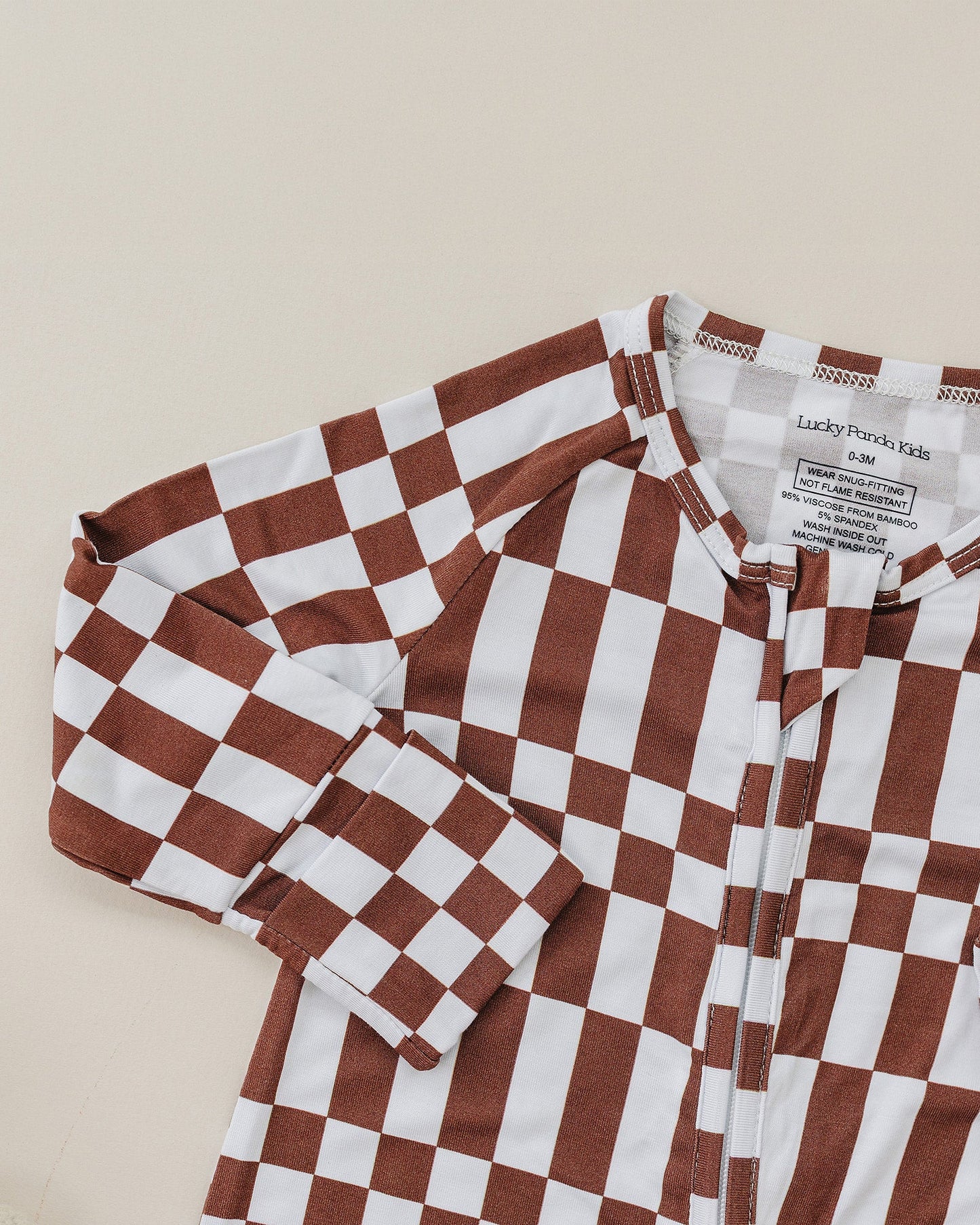 chocolate checkered bamboo pajamas // LONG-SLEEVE TWO-PIECE SET