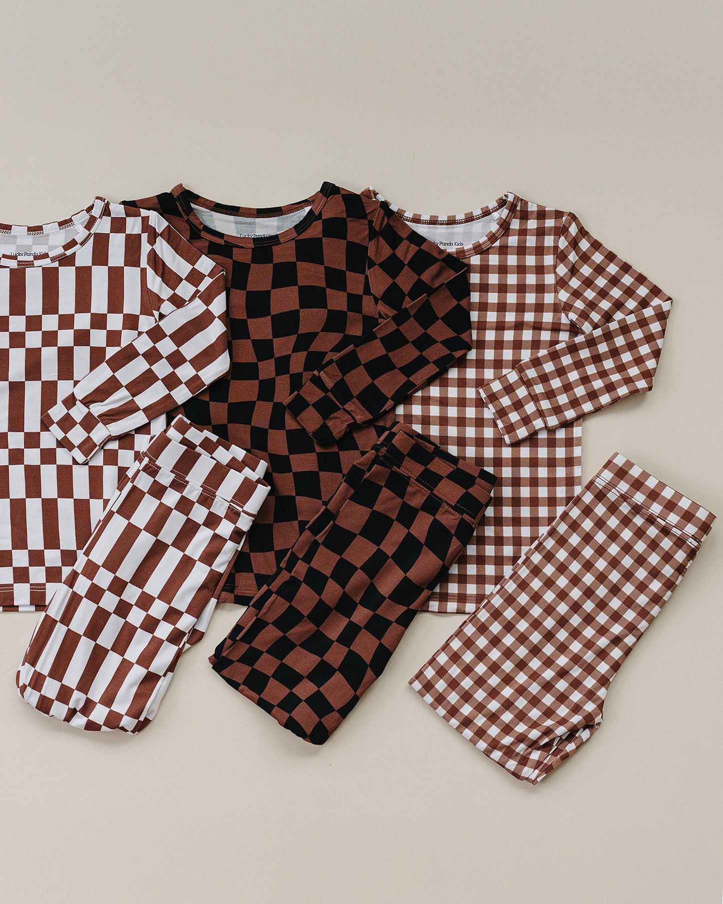chocolate gingham bamboo pajamas // LONG-SLEEVE TWO-PIECE SET