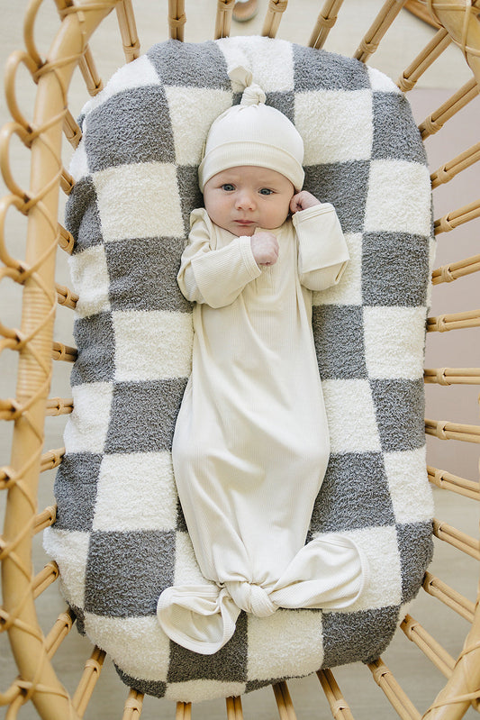 bamboo knot gown // cream ribbed