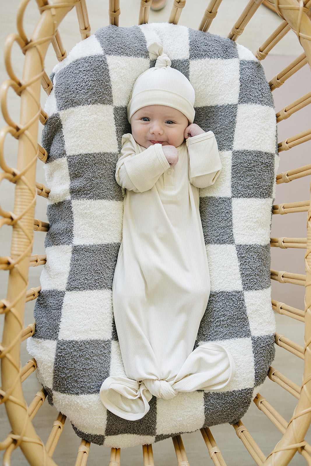 bamboo knot gown // cream ribbed