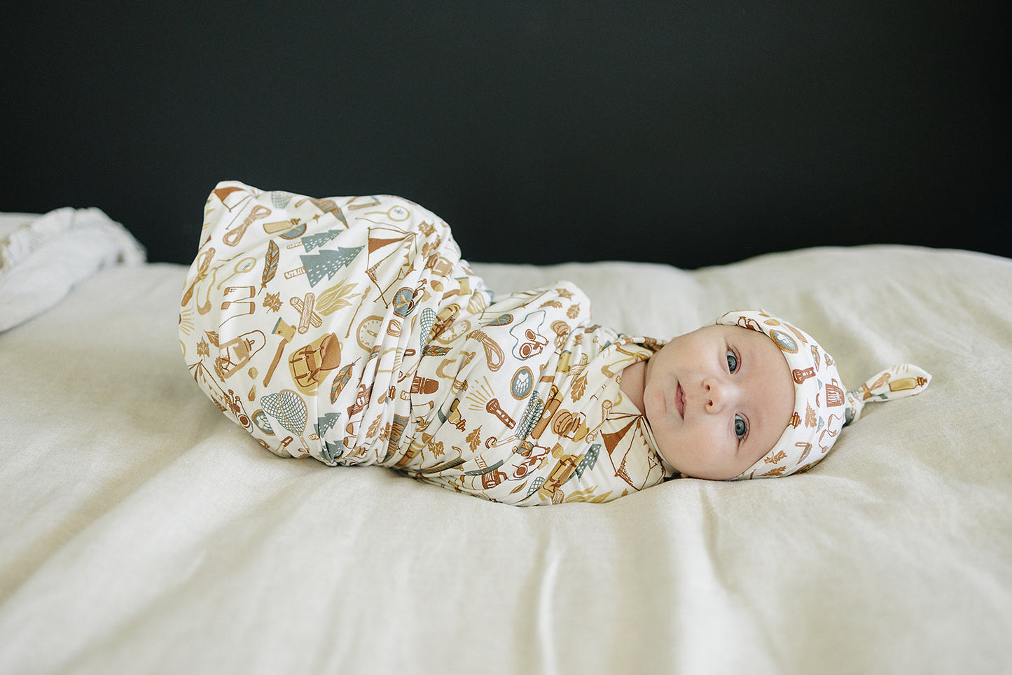 bamboo stretch swaddle // camping trip